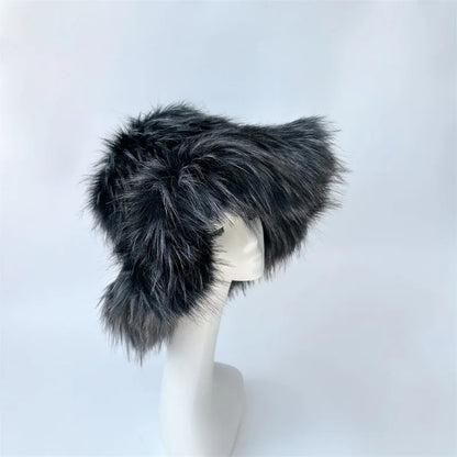 Oversized Fluffy Y2K Winter Bucket Hat