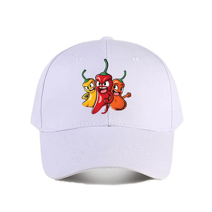 Colorful Cartoon Chili Vinyl Snapback Baseball Cap