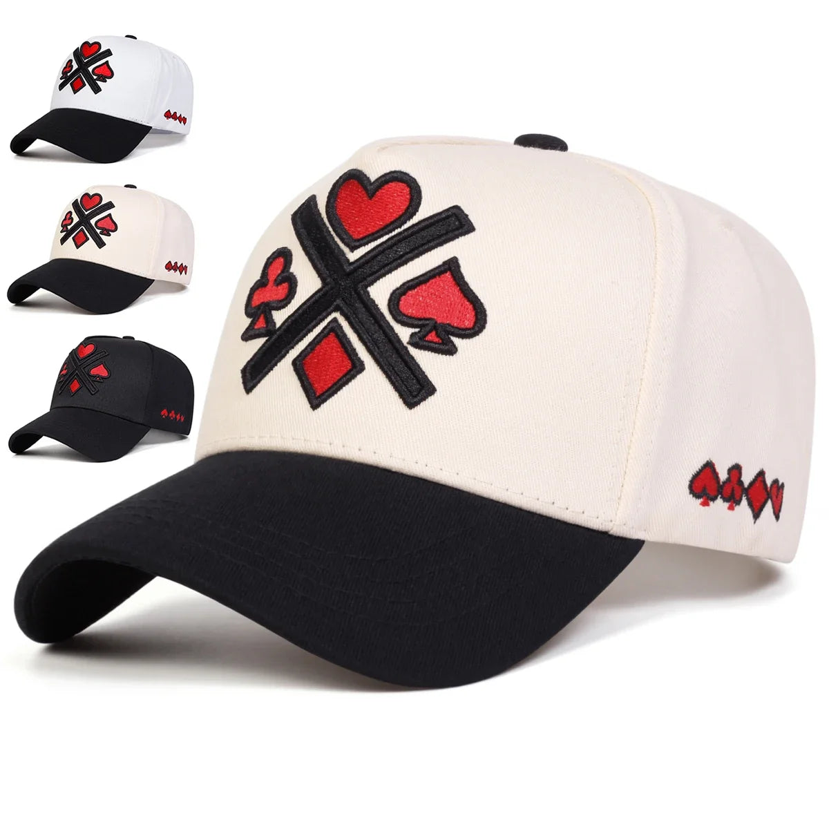Unisex Poker Embroidery Casual Outdoor Adjustable Baseball Cap