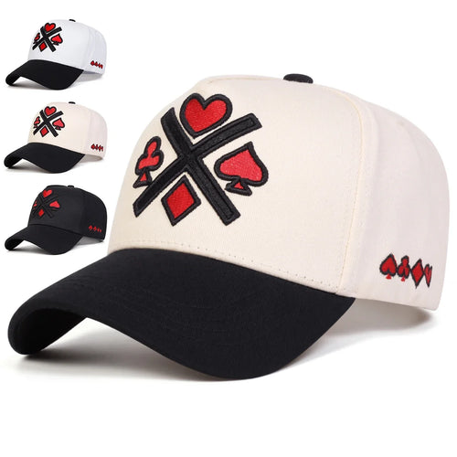 Unisex Poker Embroidery Casual Outdoor Adjustable Baseball Cap