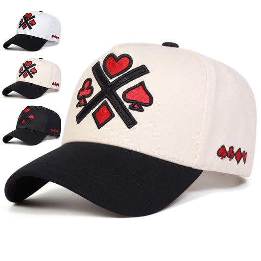 Unisex Poker Embroidery Casual Outdoor Adjustable Baseball Cap
