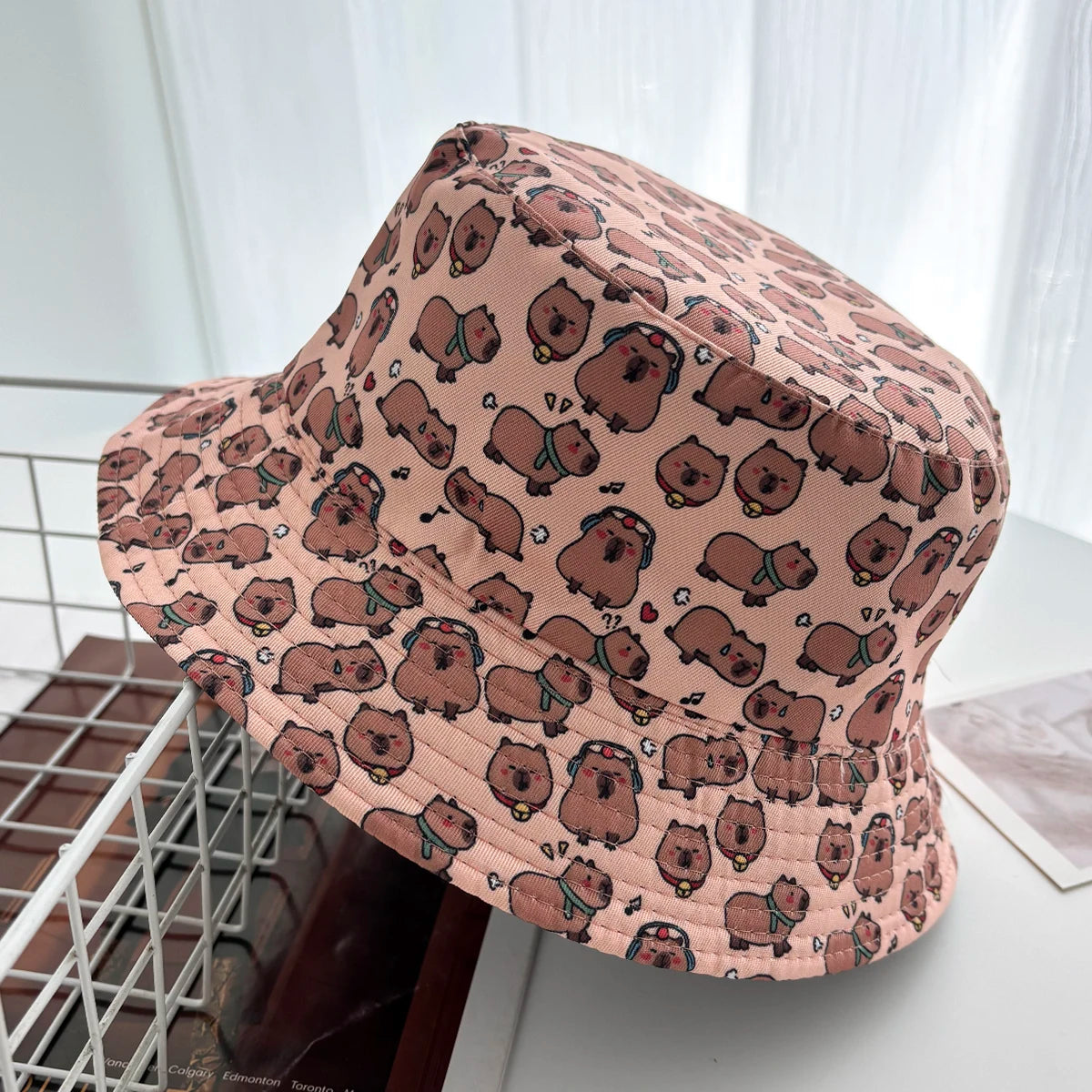 Cartoon Duck Printed Reversible Bucket Hat