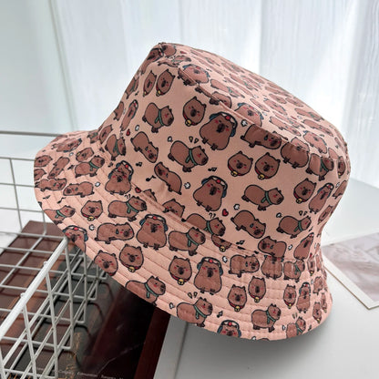 Cartoon Duck Printed Reversible Bucket Hat