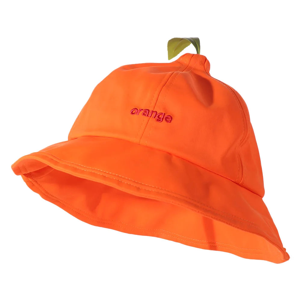Quick Dry Orange UV Big Brim Bucket Hat