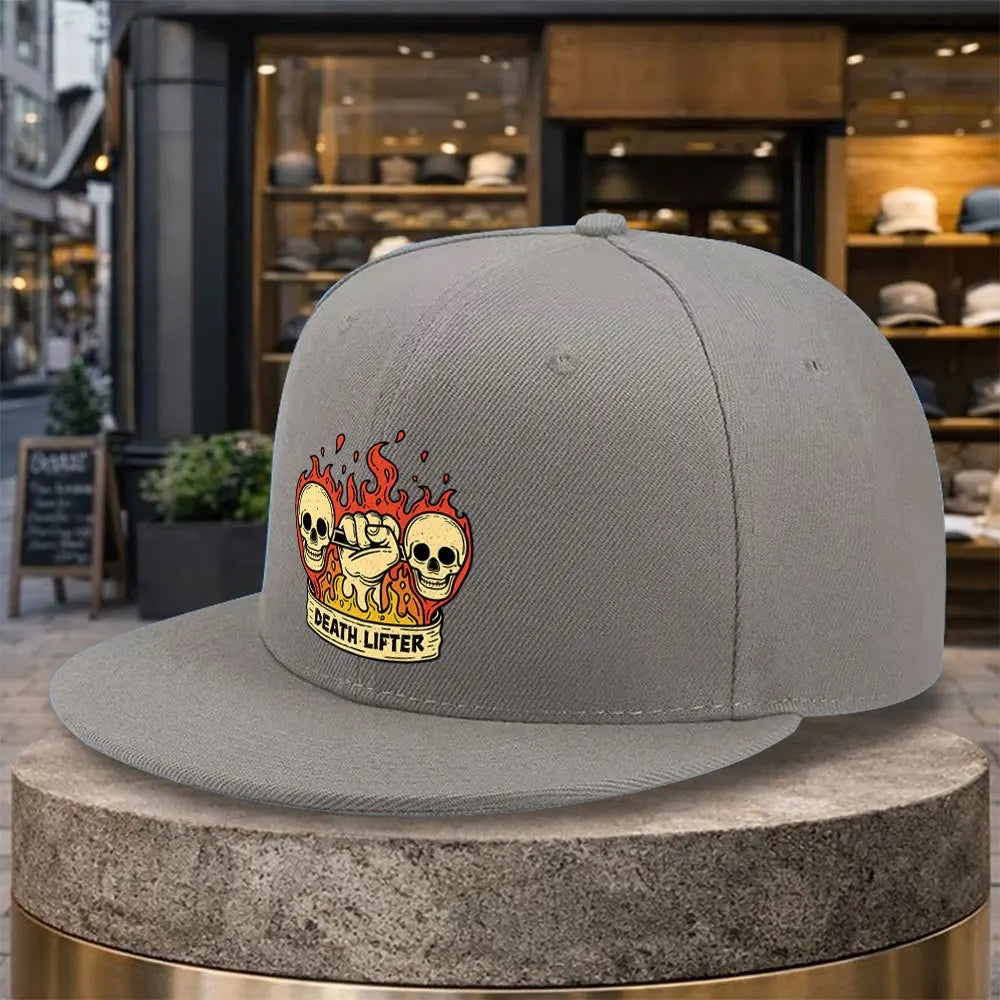 Death Lifter Skulls Flat Brim Snapback Cap