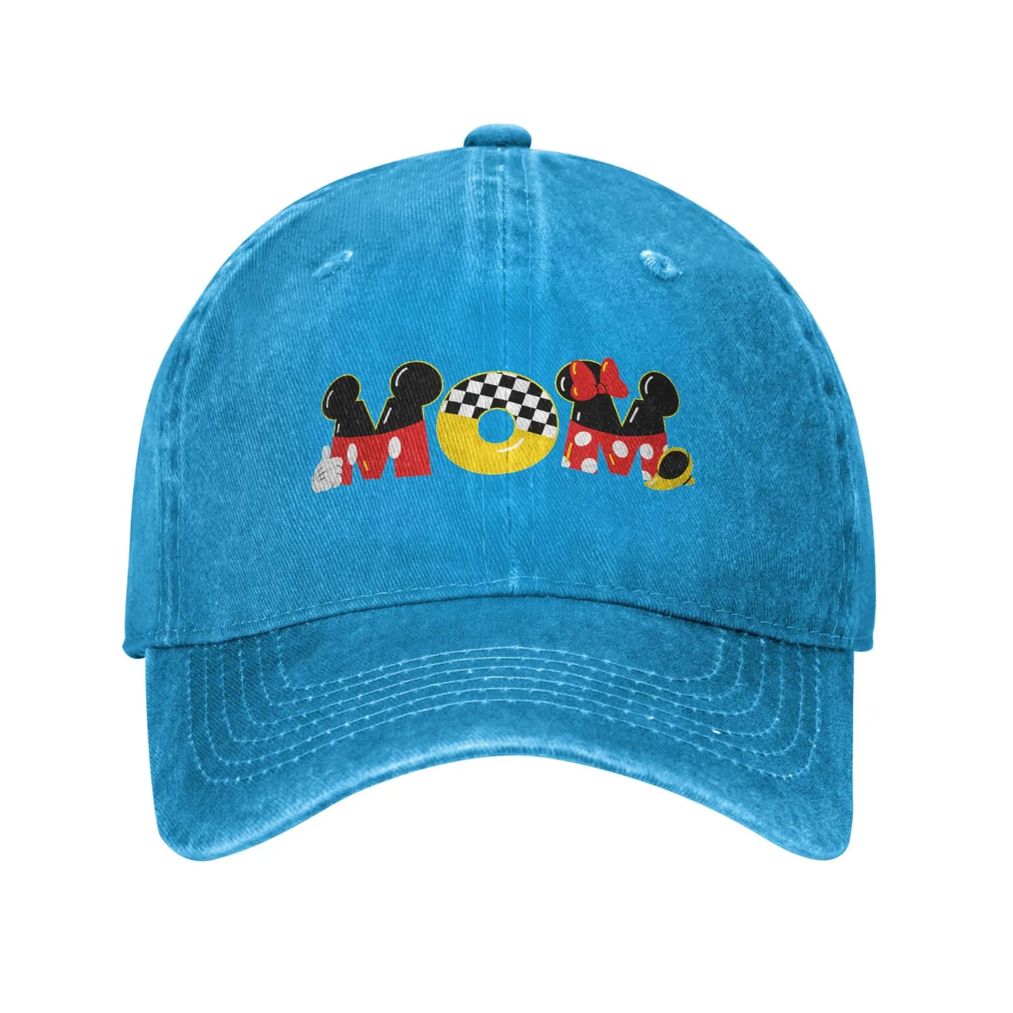 Mickey Minnie Mouse Mother Day Washed Baseball Cap