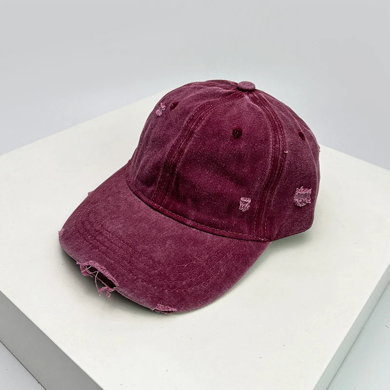 Broken Style Solid Vintage Baseball Cap