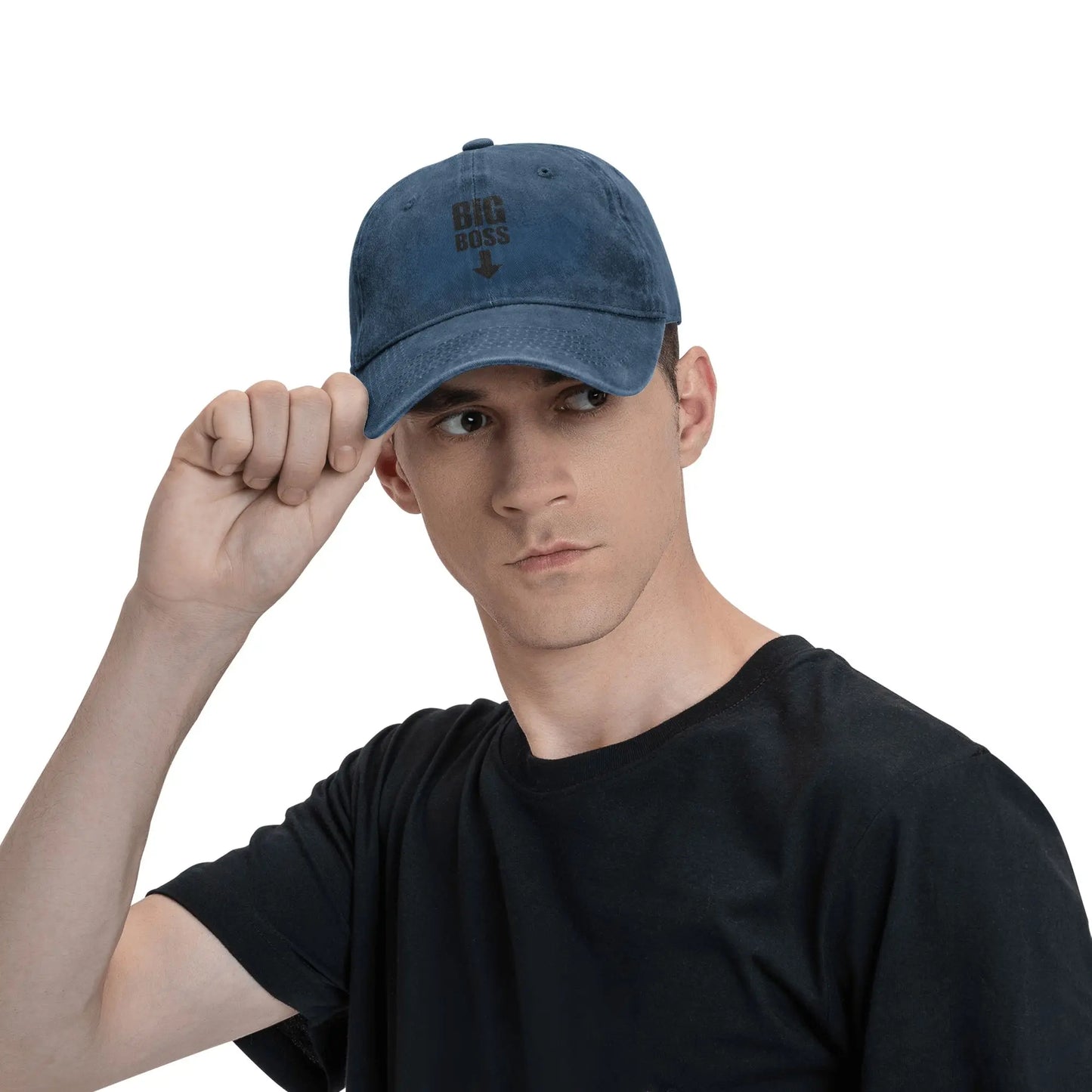 Big Boss Arrow Pointing Denim Baseball Cap