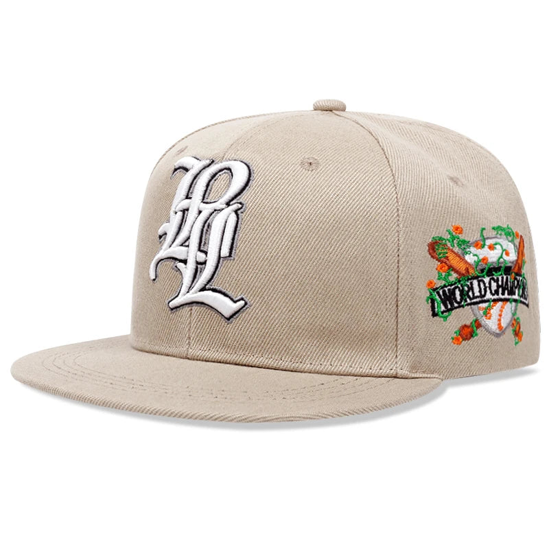 Unisex LPL Embroidery Mesh Flat Brim Hip Hop Baseball Cap