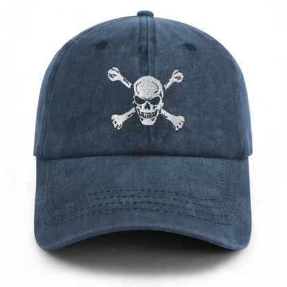 Skull And Crossbones Embroidered Baseball Cap
