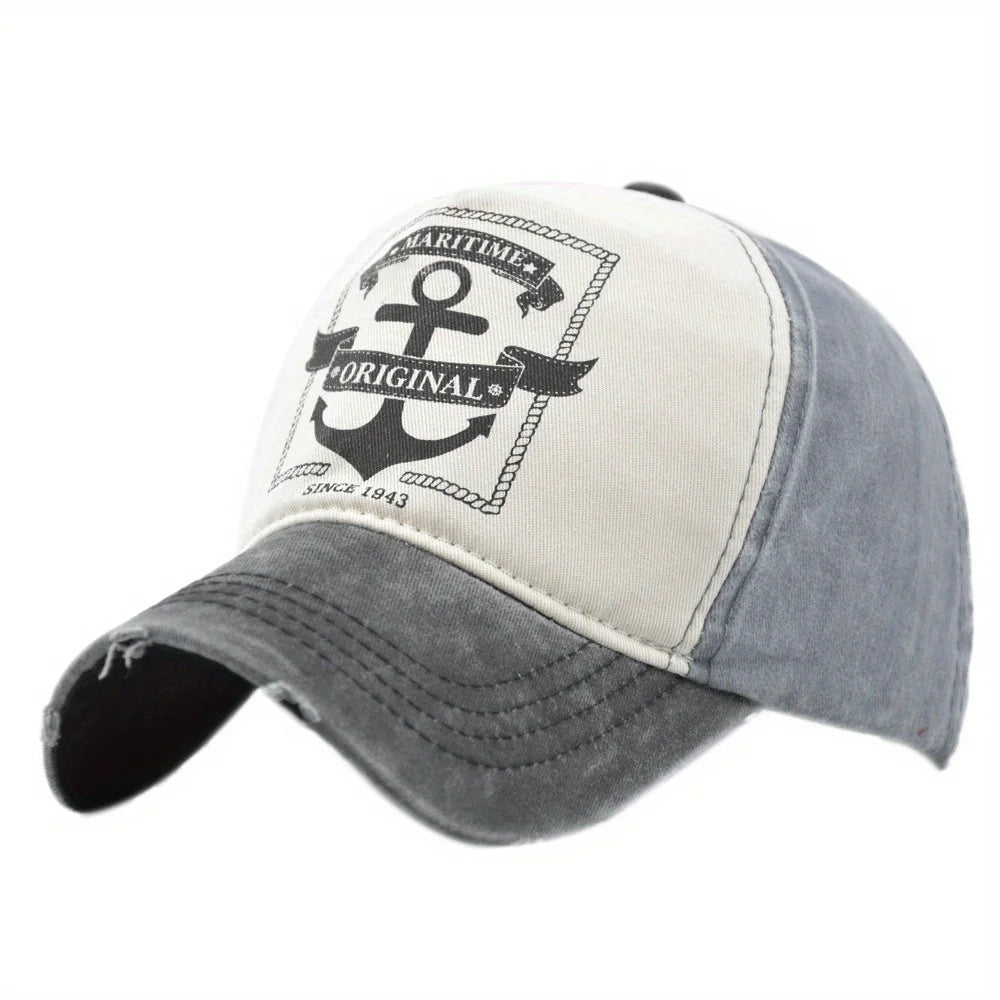 Anchor Print Hip Hop Snapback Cap