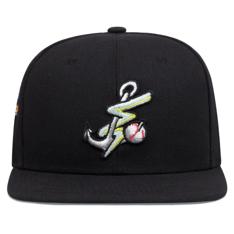 Tennis Hook Embroidery Flat Brim Hip Hop Cap Unisex