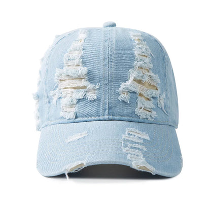 Washed Denim Baseball Cap Women Men