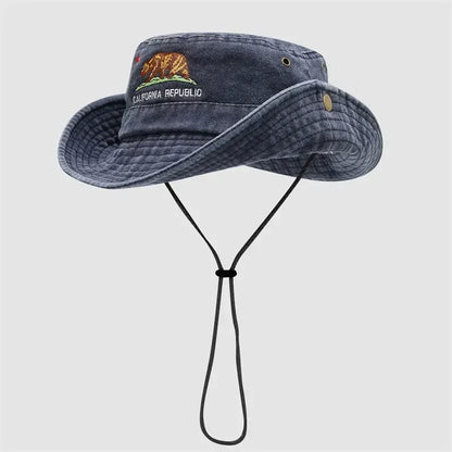 Autumn Cotton Embroidered Outdoor Travel Bucket Hat