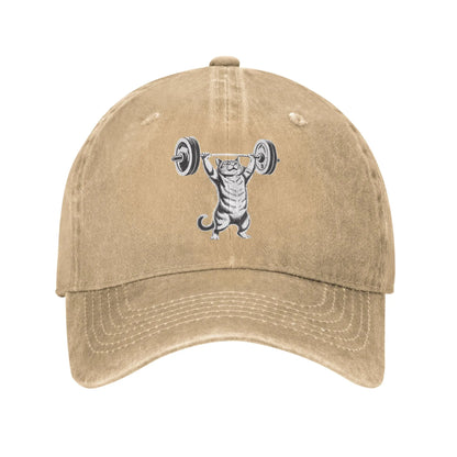 Strong Cat Weightlifting Gym Baseball Cap