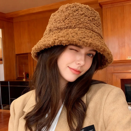 Korean Plush Fleece Lined Bucket Hat