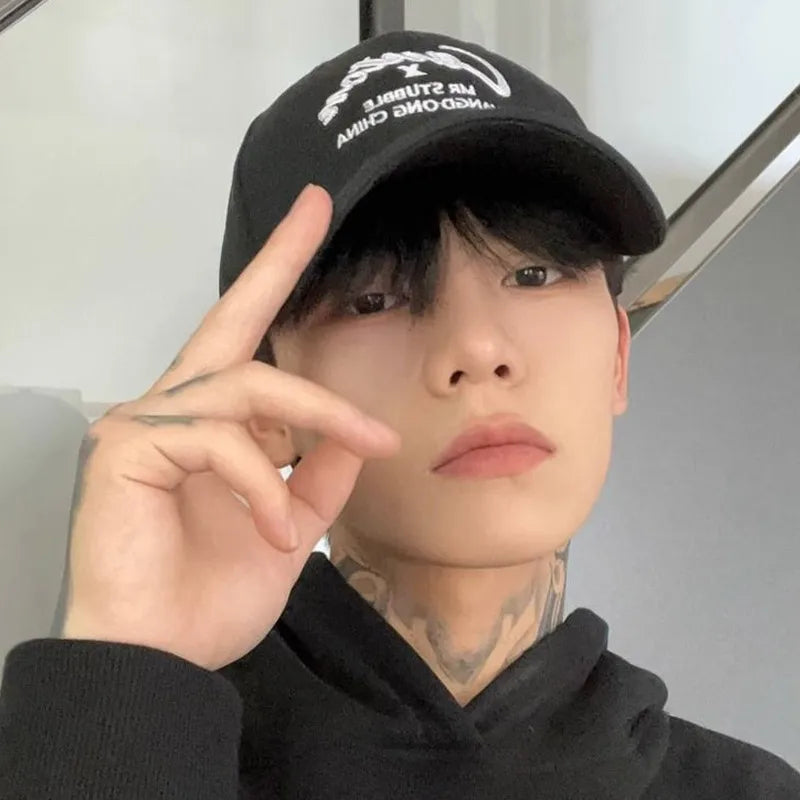 Solid Color Letter Embroidery Cotton Baseball Cap