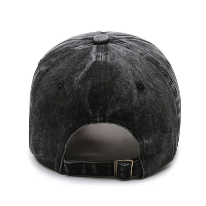 Korean Washed Letter Shabby Denim Baseball Cap