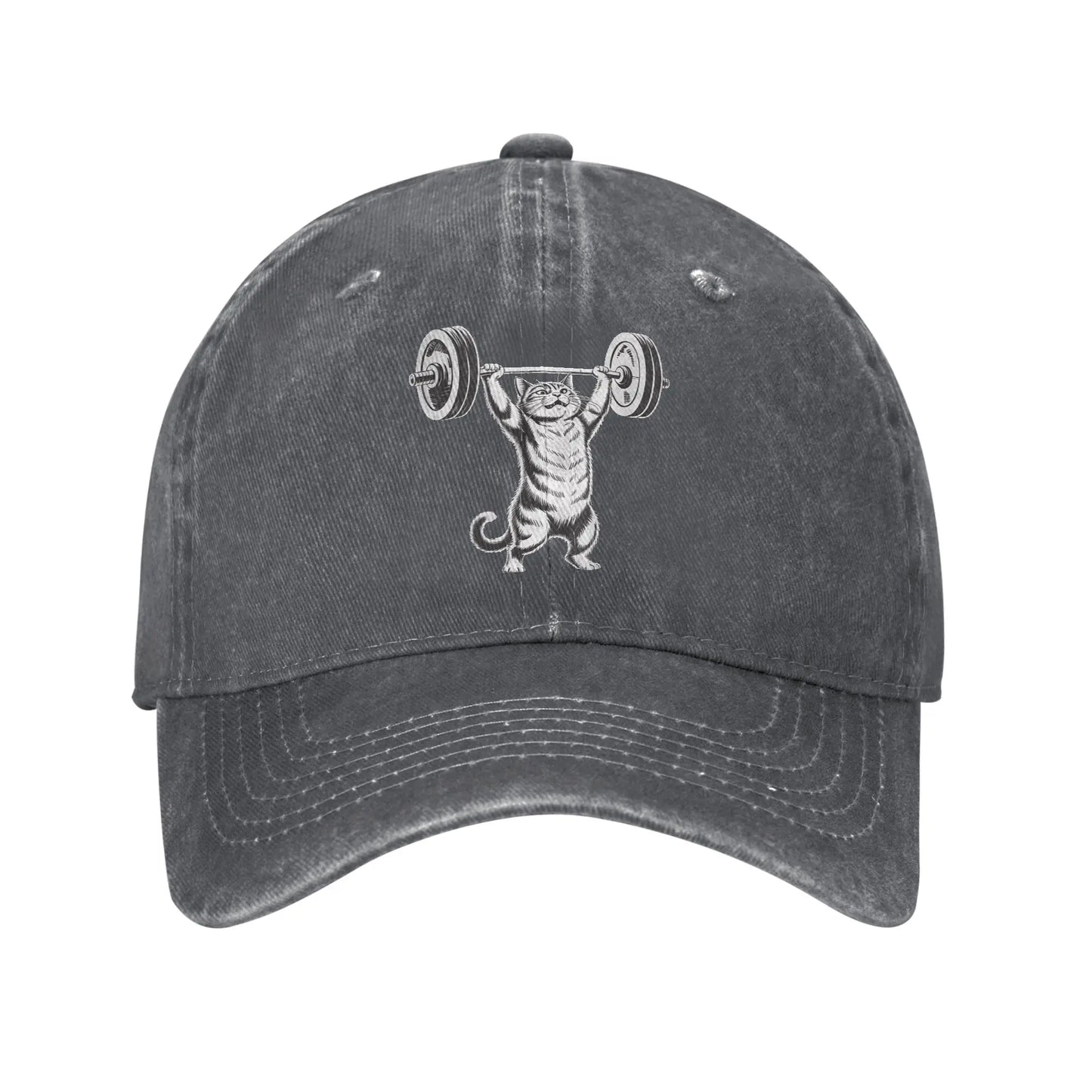 Strong Cat Weightlifting Gym Baseball Cap