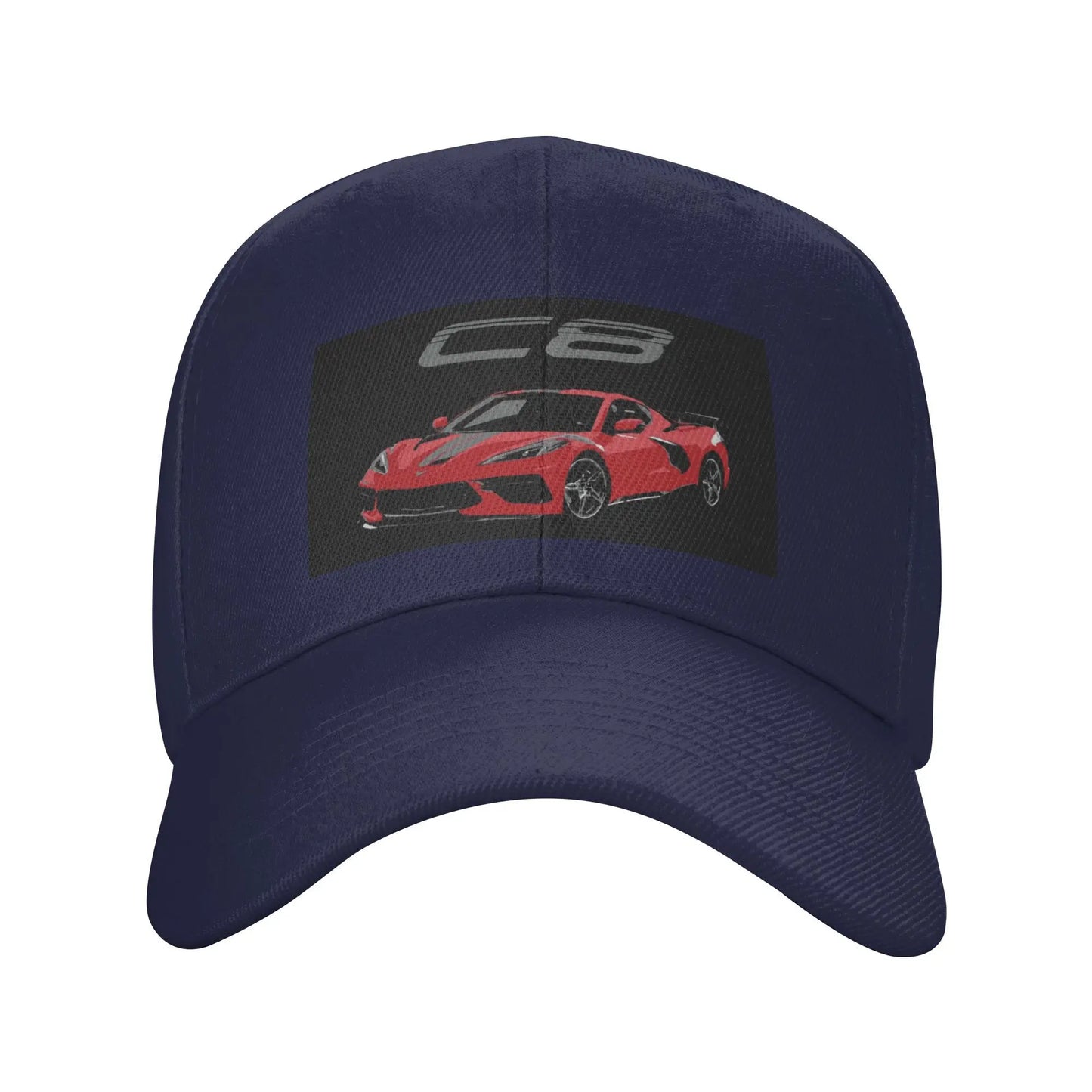 Red Chevy Corvette C8 Baseball Cap