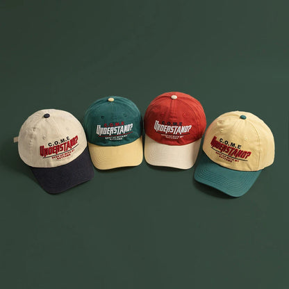 Big Head Contrast Embroidery Baseball Cap
