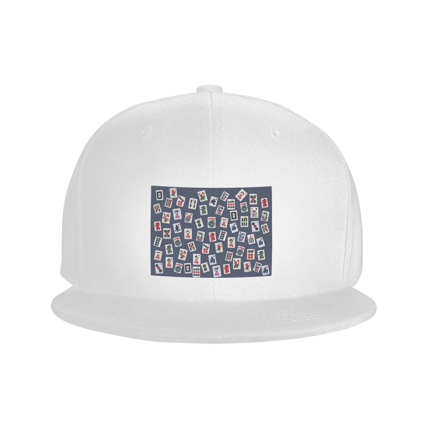 Blue Mahjong Tile Game Pattern Snapback Cap