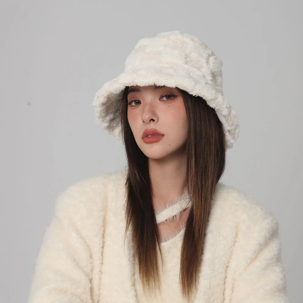 Leopard Fur Plush Bucket Hat