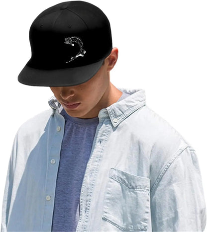 Fish Skeleton Bass Angler Graphic Snapback Cap