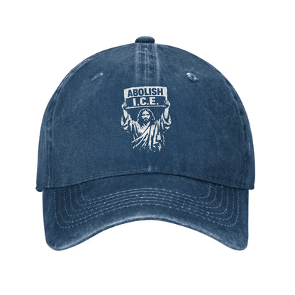 Abolish ICE Arresting Jesus Distressed Washed Baseball Cap