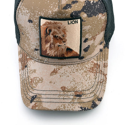 Camouflage Lion Embroidered Baseball Cap