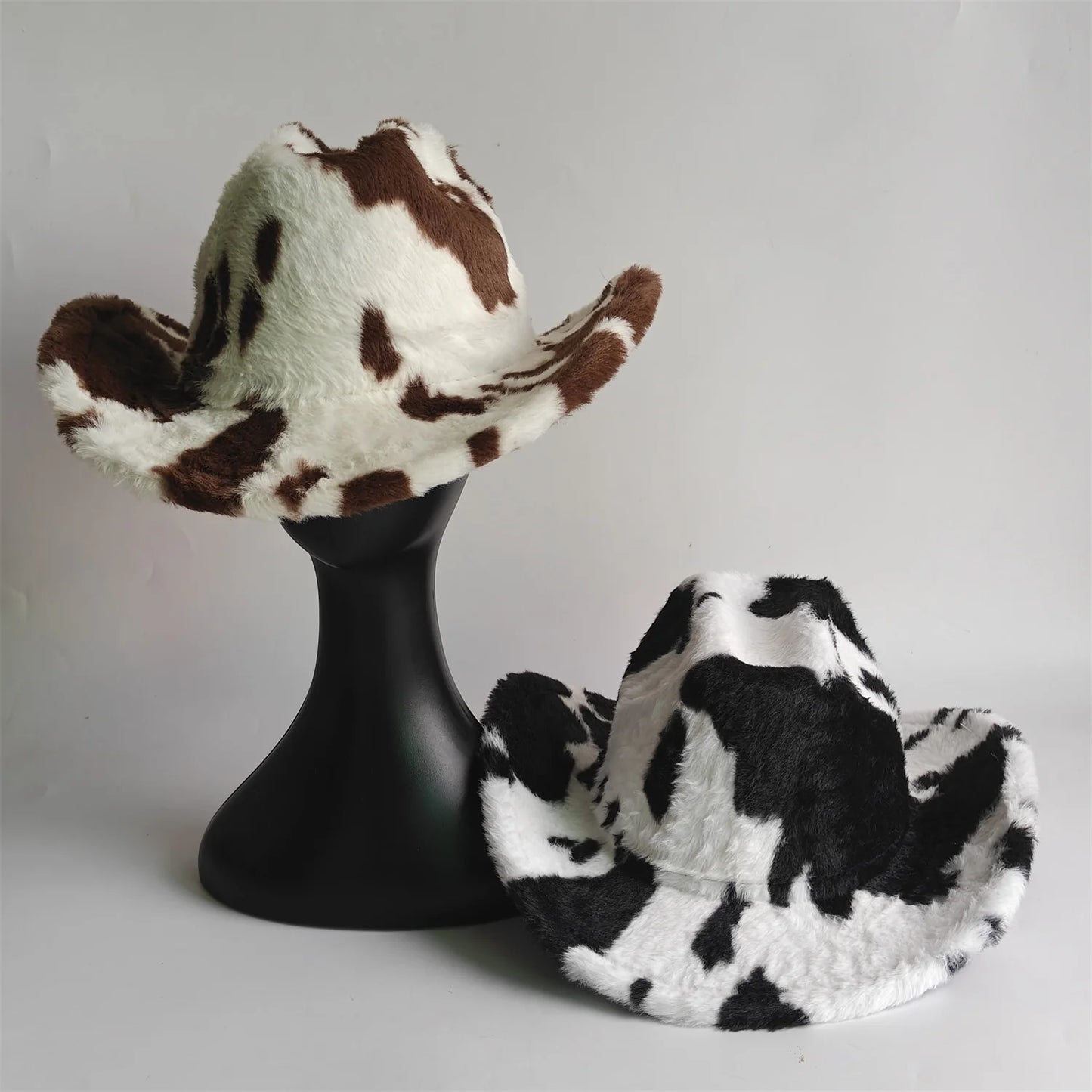 Winter Rabbit Fur Western Cowboy Fedora Hat