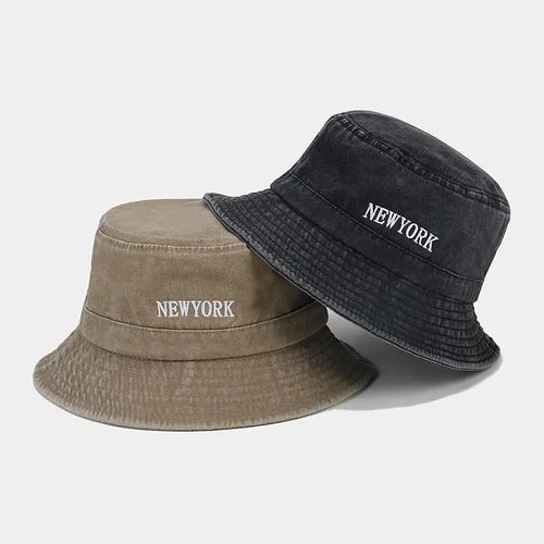 Spring Cotton Letter Travel Bucket Hat
