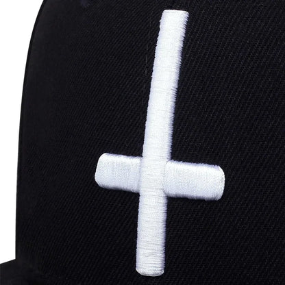 Unisex Flat Cross Embroidery Hip-hop Hats