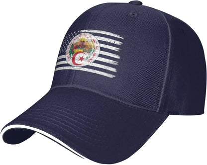 Algeria Emblem Distressed Flag Baseball Cap