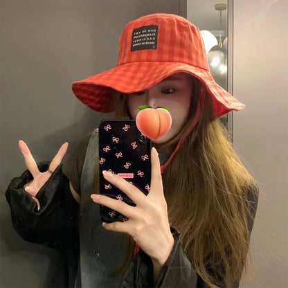 Breathable Grid Strap Summer Bucket Hat
