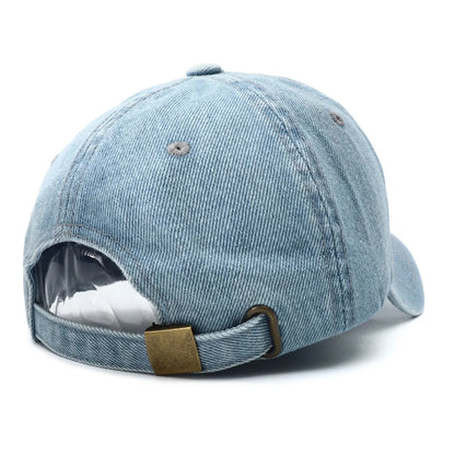 Unisex Vintage NYC Embroidery Washed Denim Baseball Cap