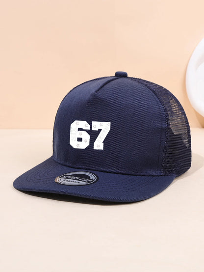 67 Star Embroidered Mesh Snapback Cap