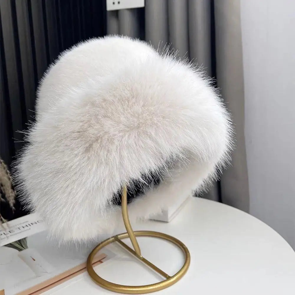 Fluffy Fur Earflap Winter Bucket Hat