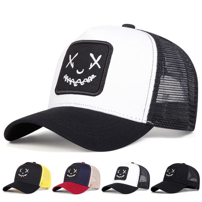 Unisex Smiling Face Embroidery Adjustable Baseball Cap
