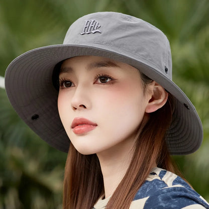 Simple Solid Foldable Big Brim Bucket Hat