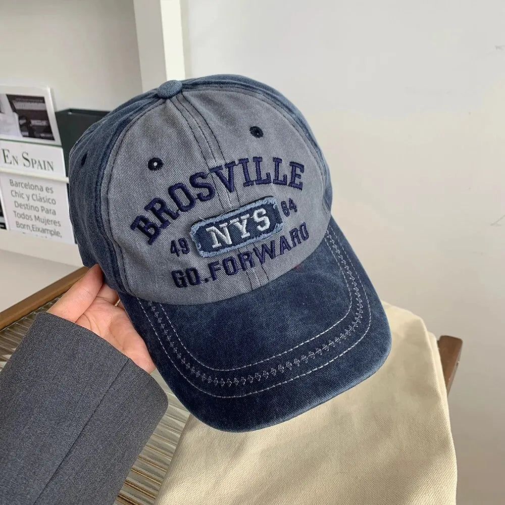 American Retro Letter Washed Baseball Cap