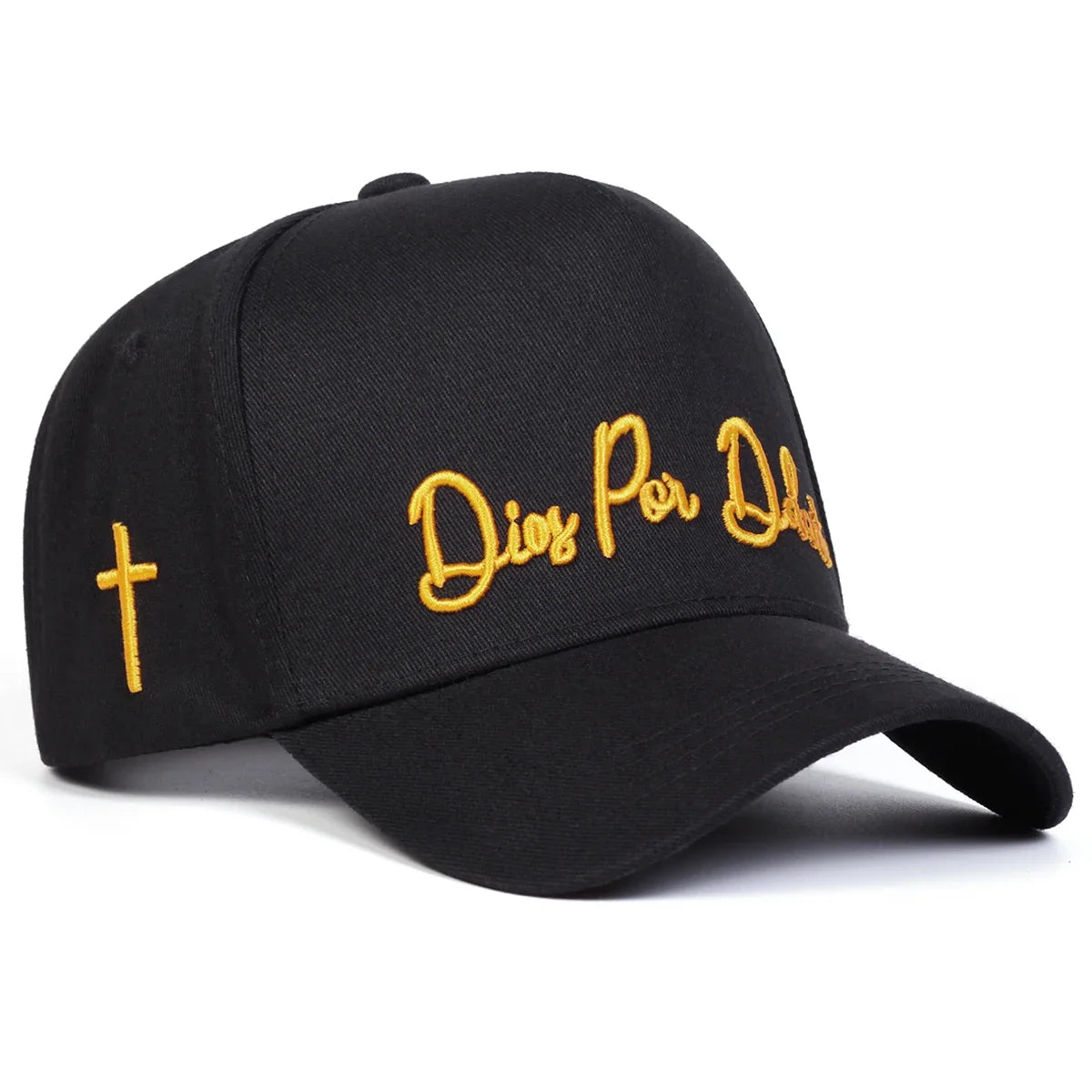 Unisex Letter Side Cross Embroidered Casual Baseball Cap