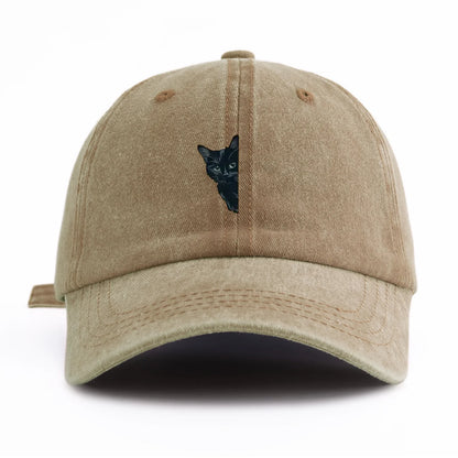 Minimalist Black Cat Retro Baseball Cap