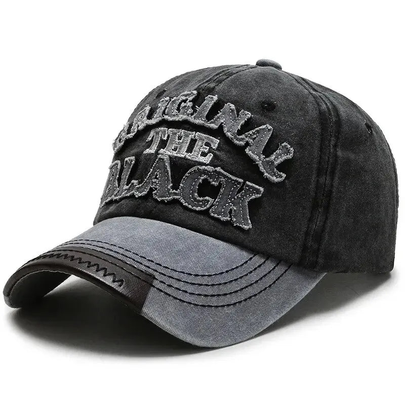 Unisex Vintage Washed Cotton Letter Embroidered Baseball Cap
