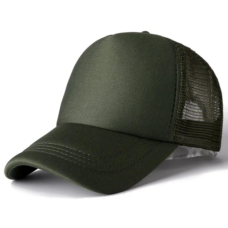 Plain Mesh Snapback Trucker Baseball Cap