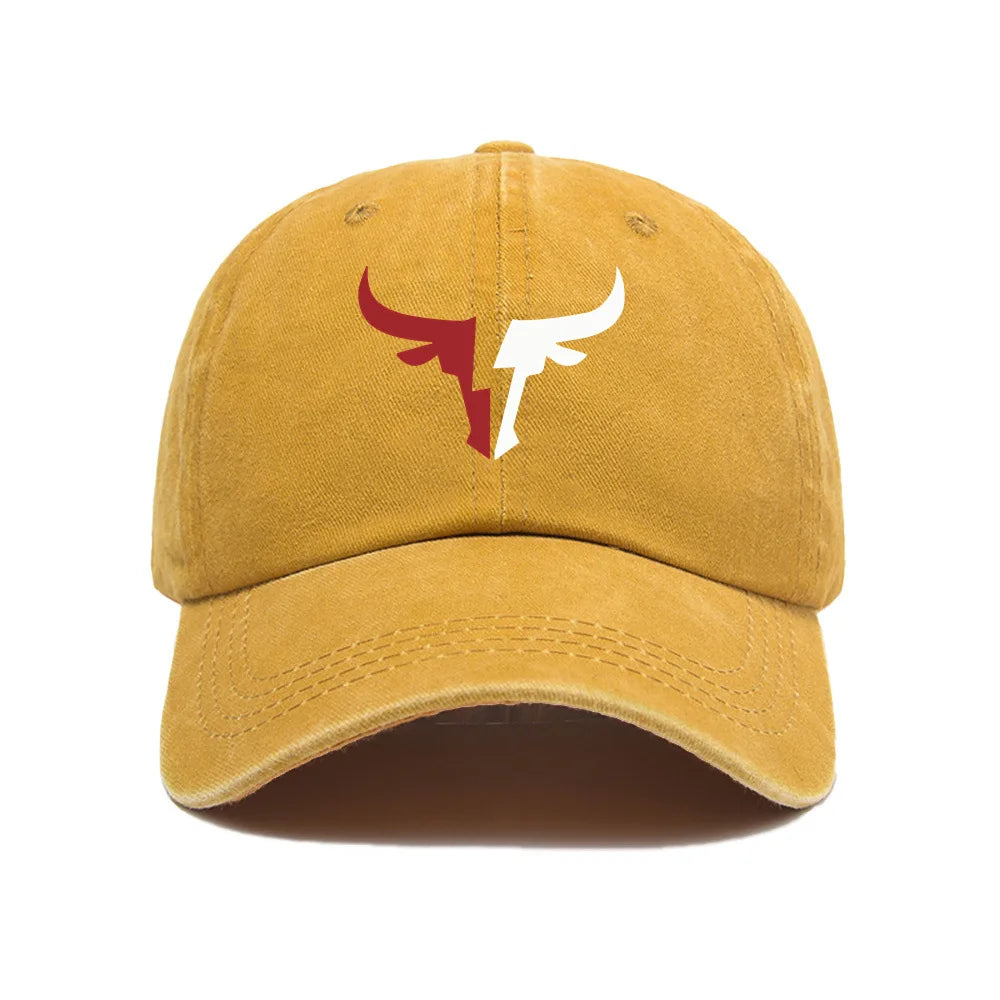 Unisex Vintage Bull Head Print Baseball Cap