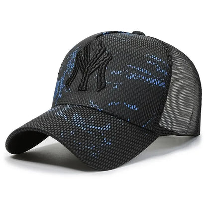 Korean Letter Breathable Mesh Duckbill Baseball Cap