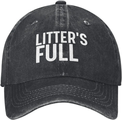 Litters Full Funny Distressed Baseball Cap