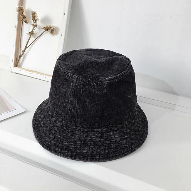 Large Brim Denim Sun Protection Bucket Hat
