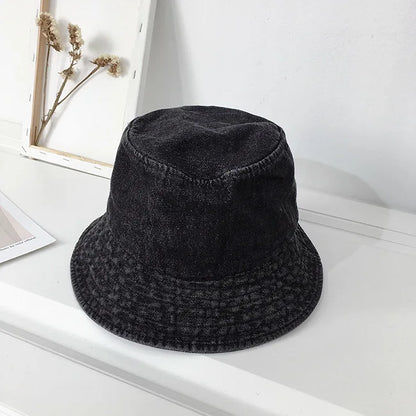 Large Brim Denim Sun Protection Bucket Hat